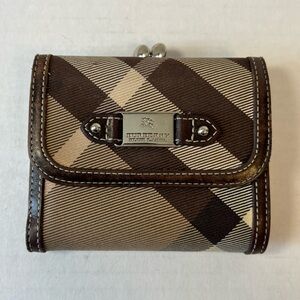 Burberry Blue Label Plaid KISSLOCK‎  Wallet